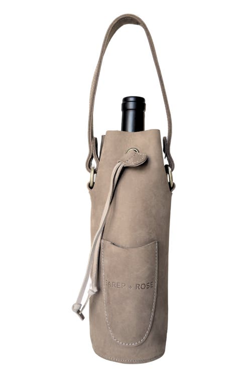 Sarep + Rose Leather Bottle Tote With Pocket In Dark Gray Nubuck