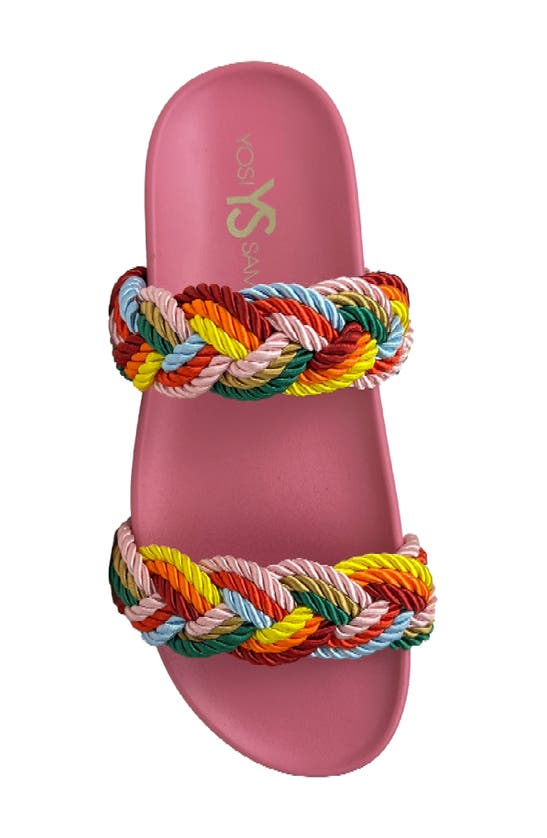 Yosi Samra Michelle Braided Sandal In Multicolor In Pink Multi