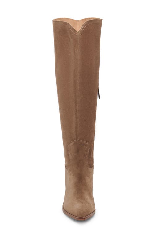 Blondo Wrangle Knee High Waterproof Boot In Taupe Suede
