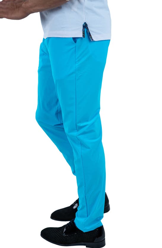 Maceoo All Day Turquoise Pants In Blue