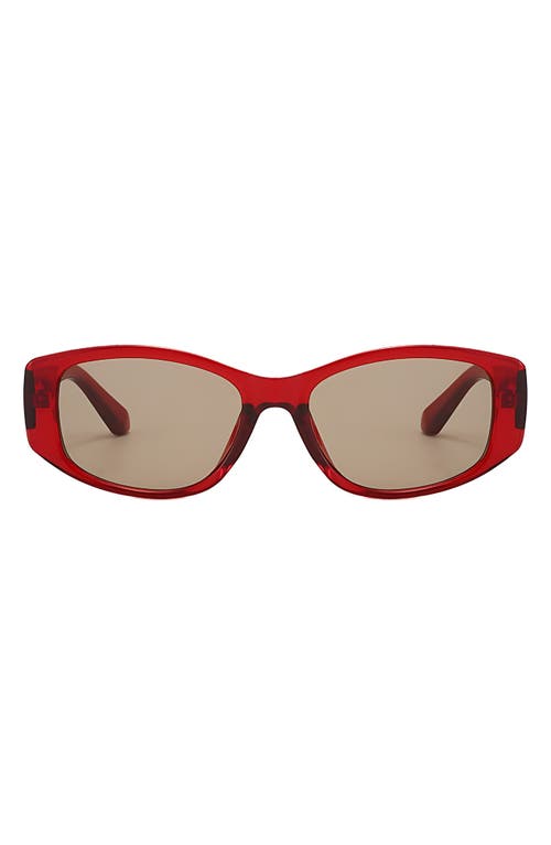 Fifth & Ninth Tara 55mm Polarized Geometric Sunglasses in Red /Brown 