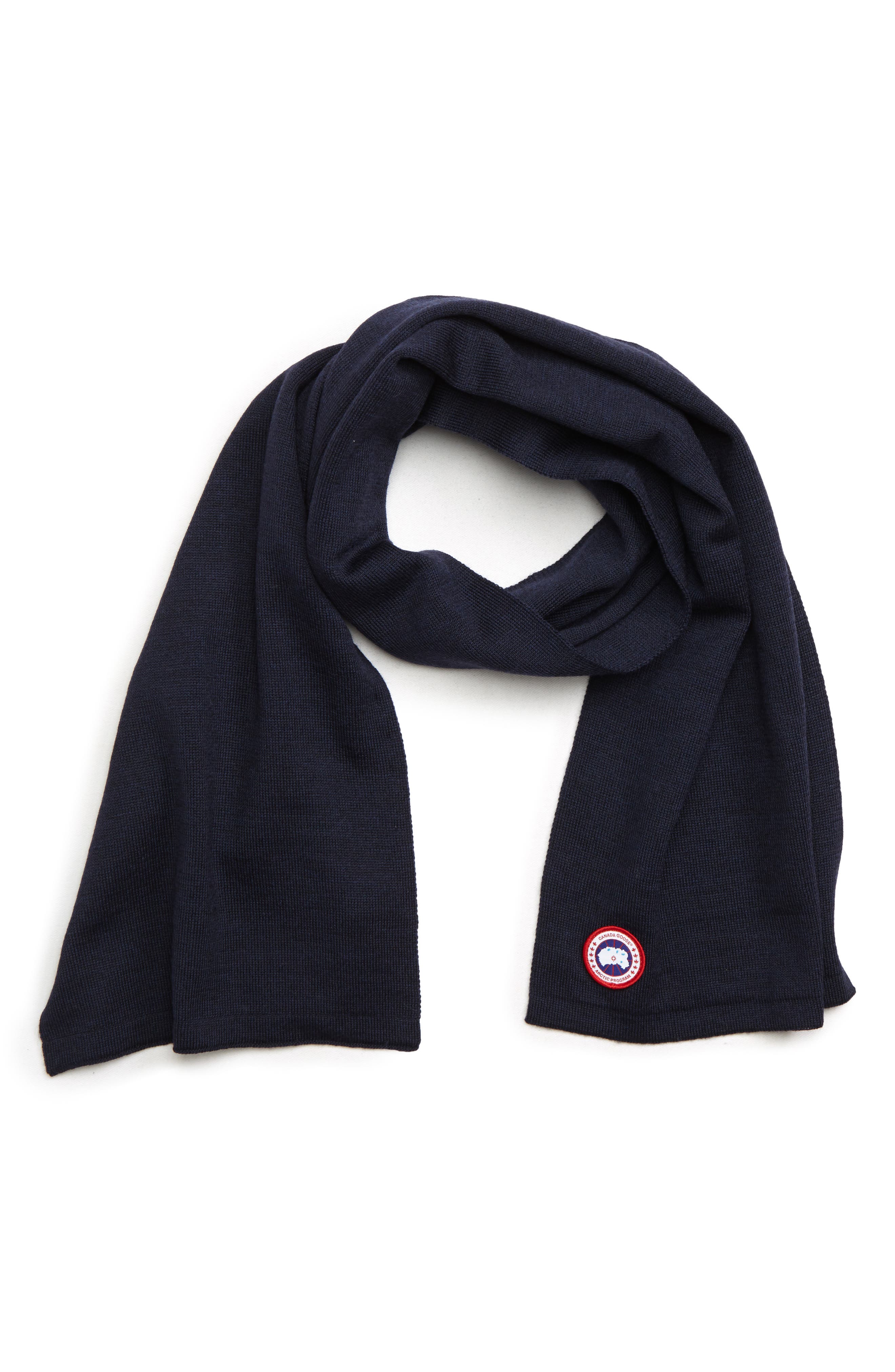 Canada Goose Merino Wool Scarf in Navy at Nordstrom