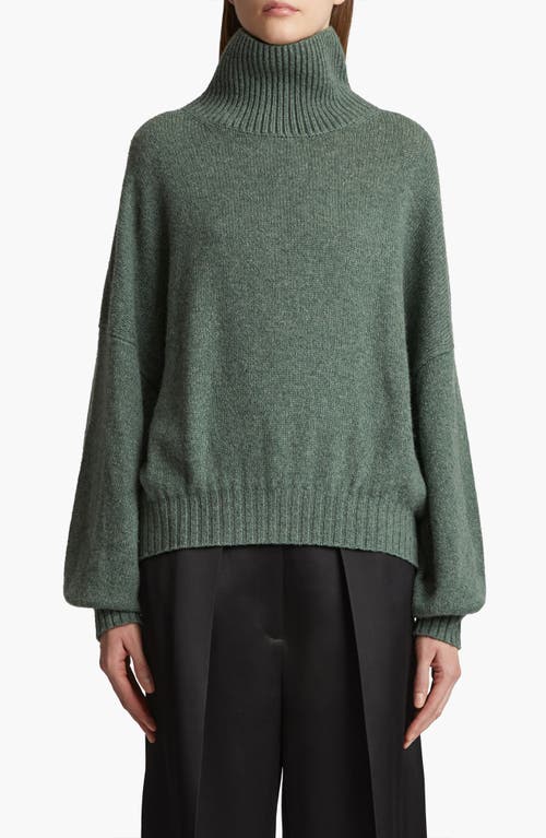 Shop Khaite Morris Cashmere Blend Turtleneck Sweater In Eucalyptus