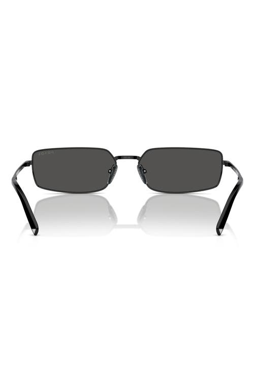 Shop Prada 59mm Rectangular Sunglasses In Black/grey