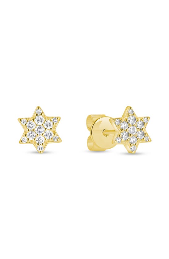 Shop Ron Hami 14k Gold Pavé Diamond Star Of David Stud Earrings