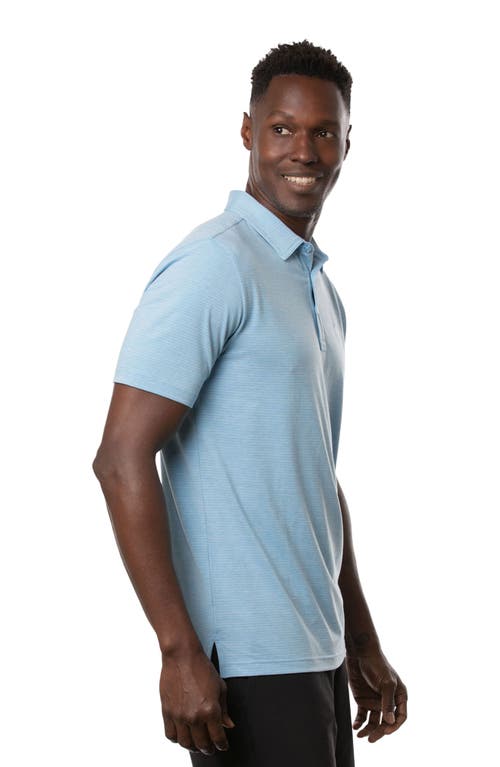 Travismathew The Heater Solid Short Sleeve Performance Polo In Heather Heritage Blue