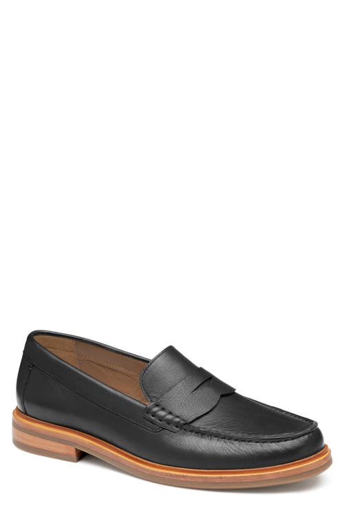 Johnston & Murphy Lyles Penny Loafer in Black Full Grain 