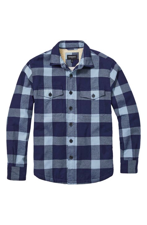 Plaid Faux Shearling Lined Overshirt