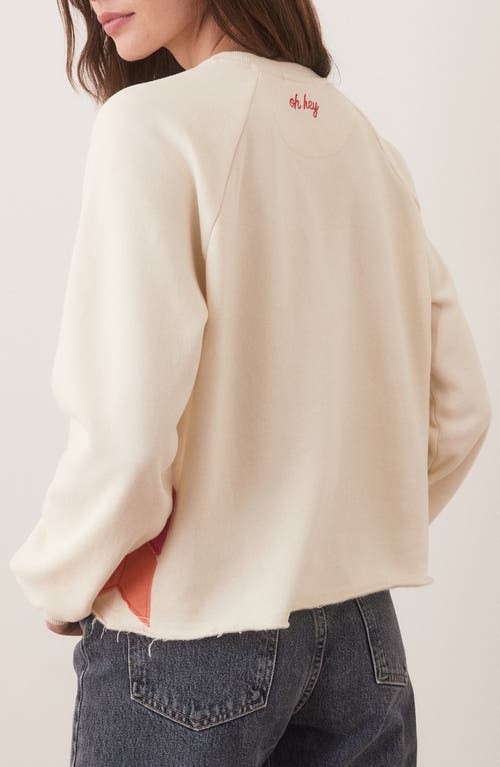 Shop Marine Layer Archive Summit Cutoff Sweatshirt In Antique White