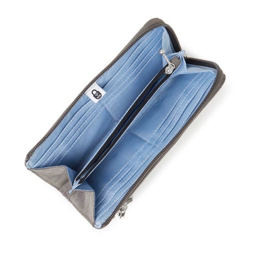 Baggallini Zip Around Rfid Wallet Wristlet In Sterling Shimmer