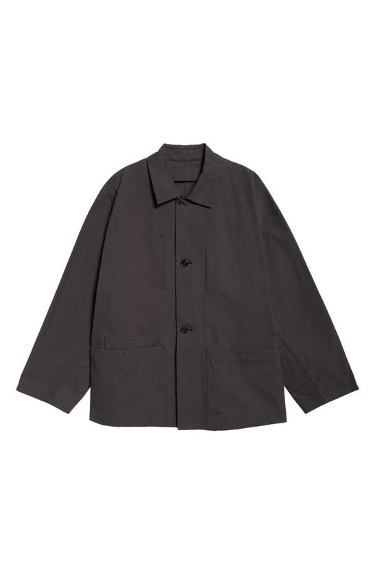 Shop Lemaire Boxy Cotton Workwear Jacket In Anthracite Brown Br506