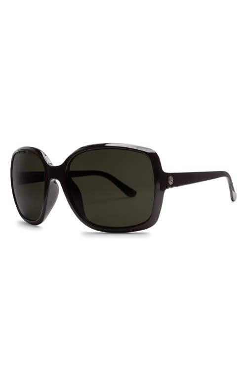 Electric Marin 56mm Polarized Oversize Square Sunglasses In Gloss Black/grey Polar