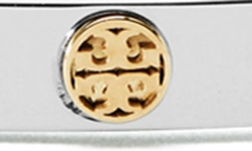 Tory Burch Miller Stud 5mm Hinge Bracelet In Tory Silver/tory Gold