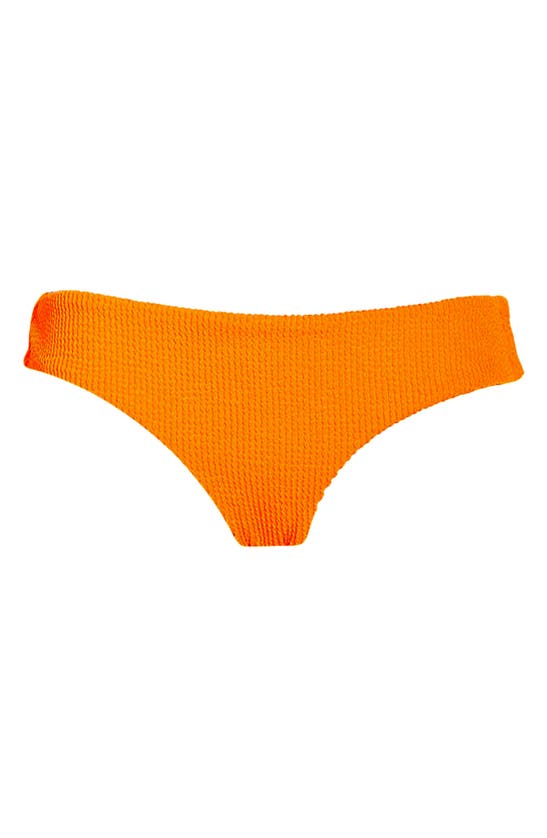 Cyn And Luca Pucker Ruched Back Bikini Bottoms In Orange