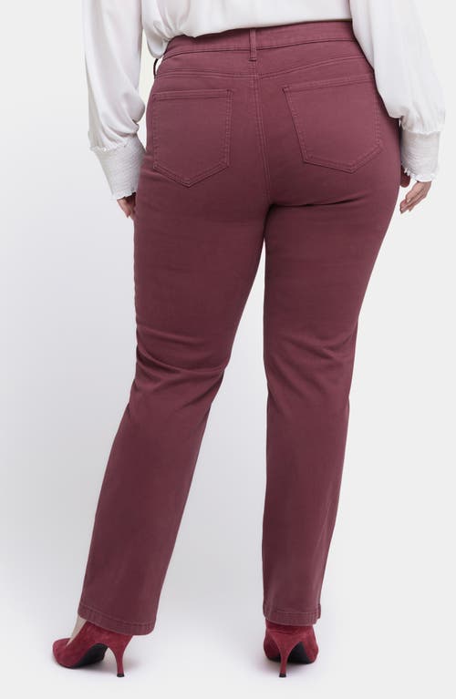 Shop Nydj Marilyn Utility Straight Leg Jeans In Dark Cherry