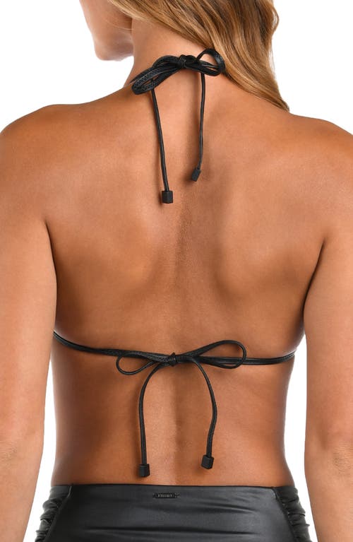 L Agence L'agence Annabelle Luxe Underwire Faux Leather Bikini Top In Black