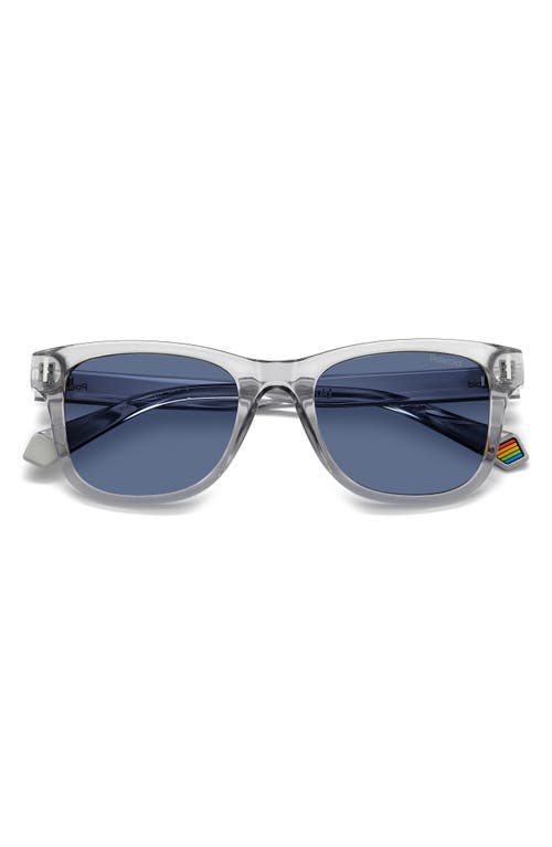 Shop Polaroid 51mm Polarized Square Sunglasses In Grey/blue Polarized