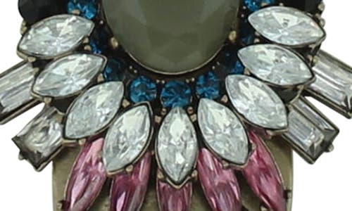 Olivia Welles Emma Jeweled Statement Necklace In Burnished Gold/multi
