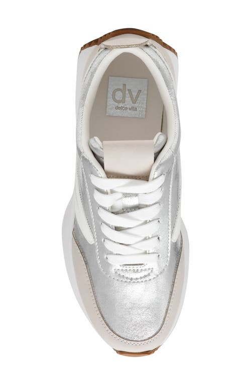 Dolce Vita Dv By  Bynx Sneaker In Silver Crinkle