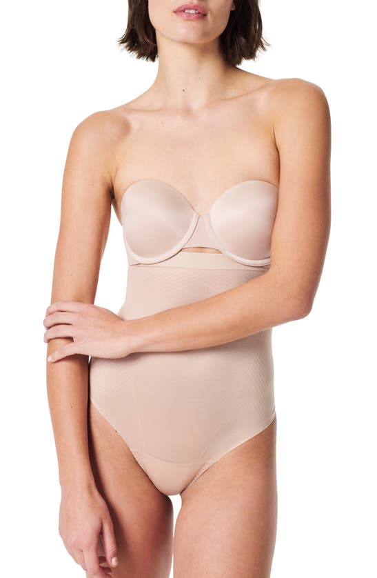 Shop Spanx ® Thinstincts 2.0 High Waist Shaping Thong In Champagne Beige