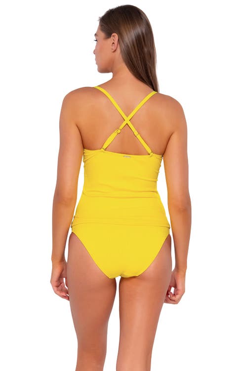 Shop Sunsets Simone Tankini-dd-cup In Lemon Zest Sandbar Rib