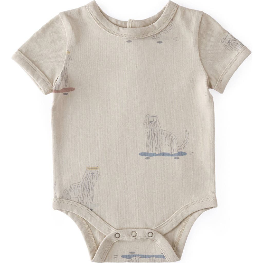 Shop Pehr Print Organic Cotton Bodysuit In Tail Spin
