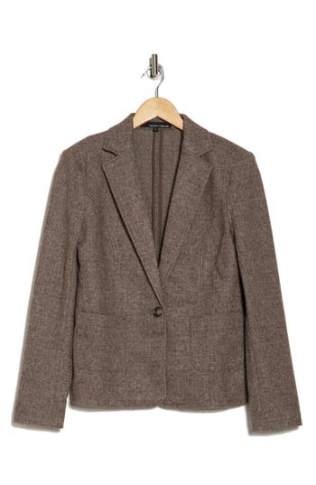 Amanda & Chelsea Herringbone Sport Coat In Brown
