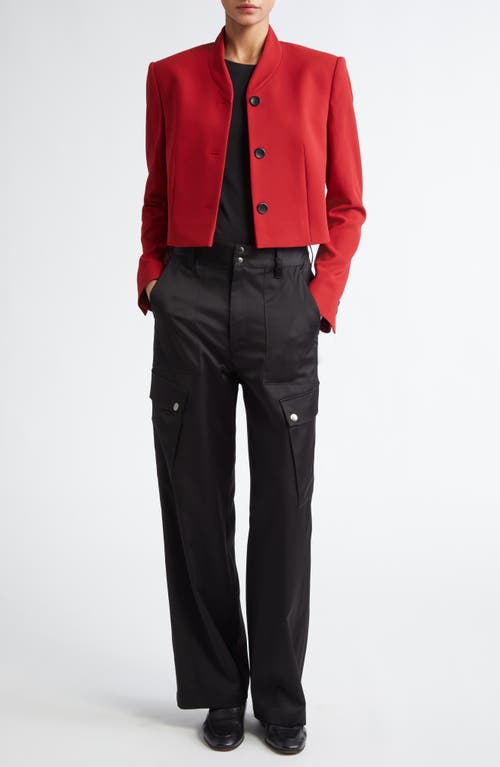 Maria Mcmanus Crop Blazer In Hunting Red
