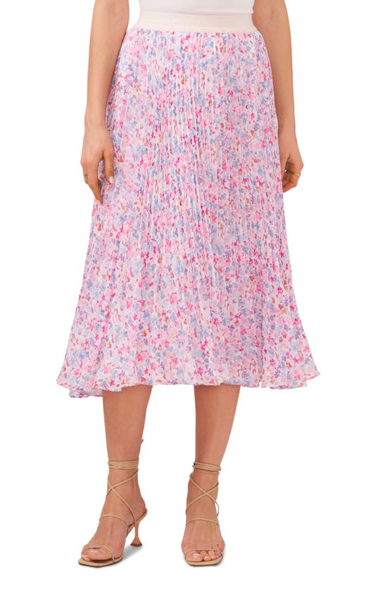 1.STATE 1.STATE FLORAL RELEASED PLEAT MIDI SKIRT