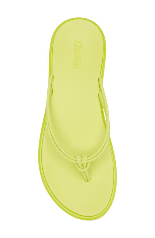 Shop Olukai Aka Flip Flop In Citron/citron