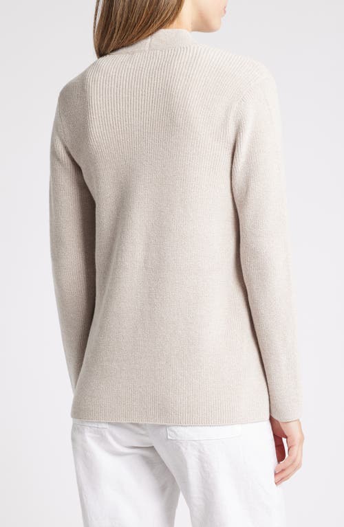 Shop Eileen Fisher Organic Cotton Open Front Cardigan In Dove