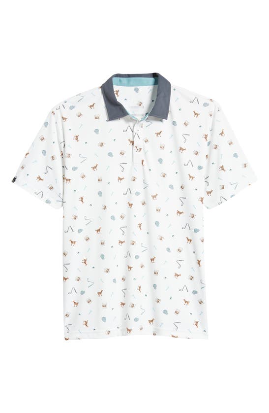 Shop Swannies Amendt Print Golf Polo In White-marine