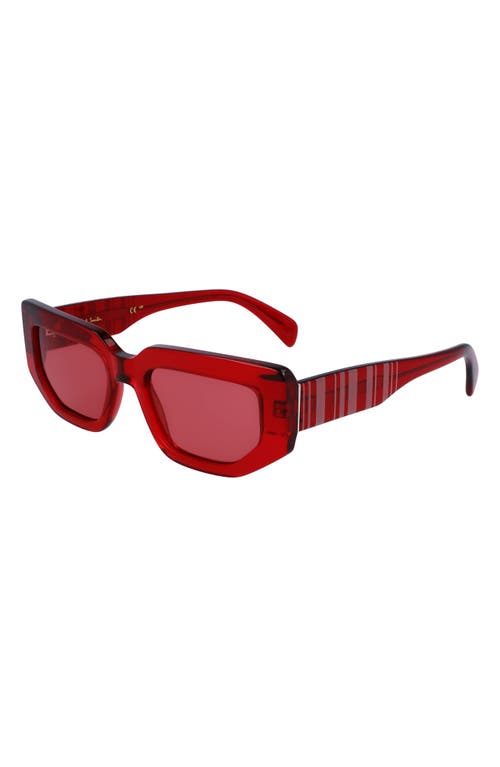 Shop Paul Smith Kennet 54mm Rectangular Sunglasses In Dark Red