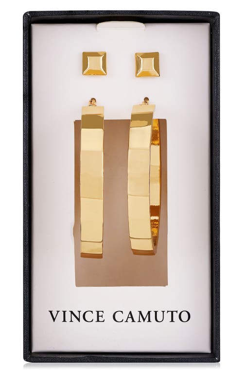 Vince Camuto Set Of 2 Earrings In Gold Tone