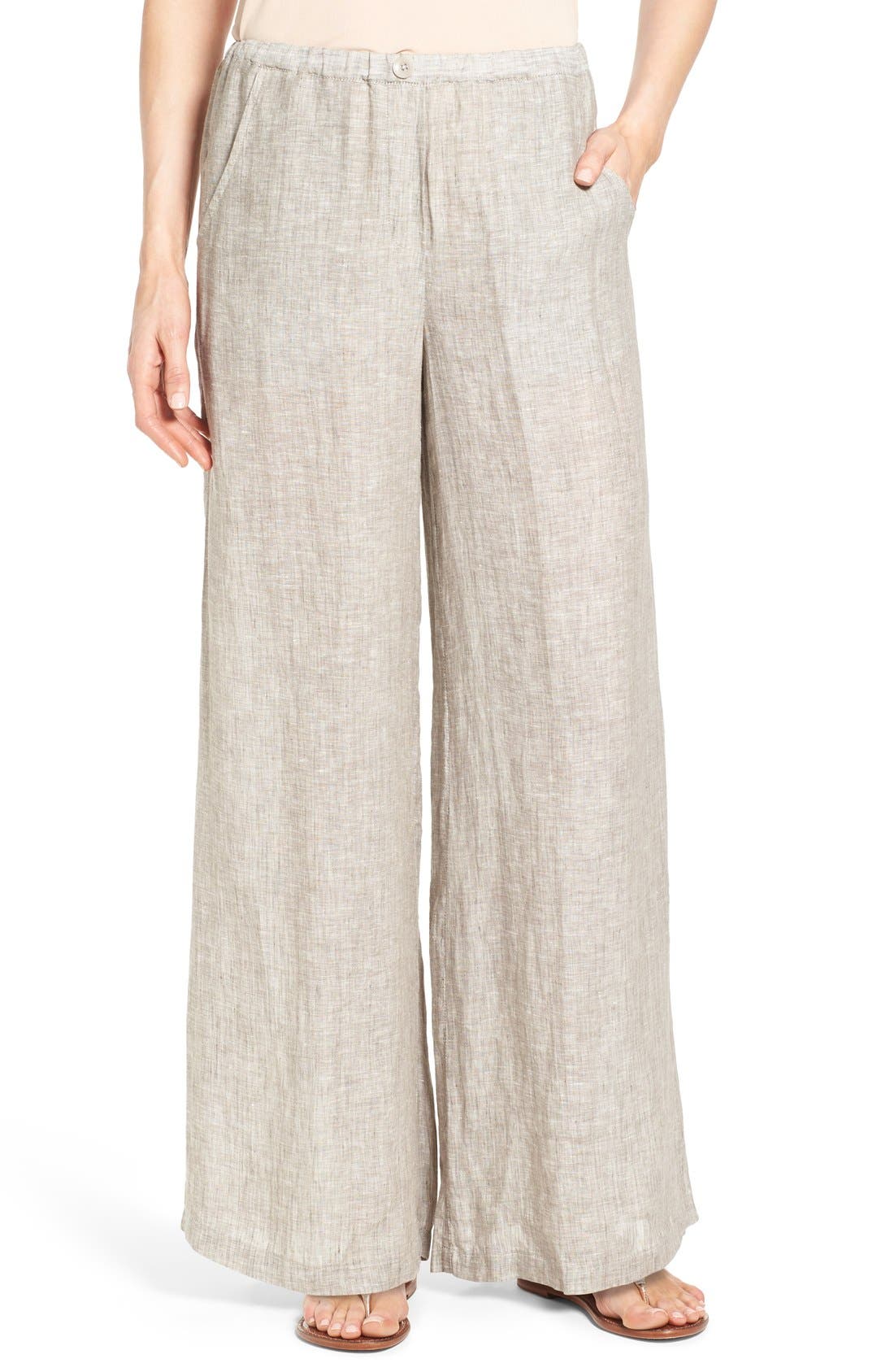 NIC+ZOE 'Drifty' Linen Wide Leg Pants (Regular & Petite) Nordstrom