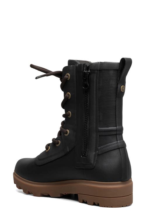 Bogs Holly Lace-up Waterproof Rain Boot In Black
