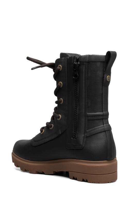 Shop Bogs Holly Lace-up Waterproof Rain Boot In Black