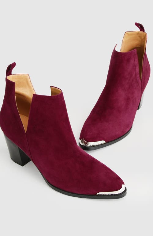 Belle & Bloom Austin Suede Ankle Boot In Merlot