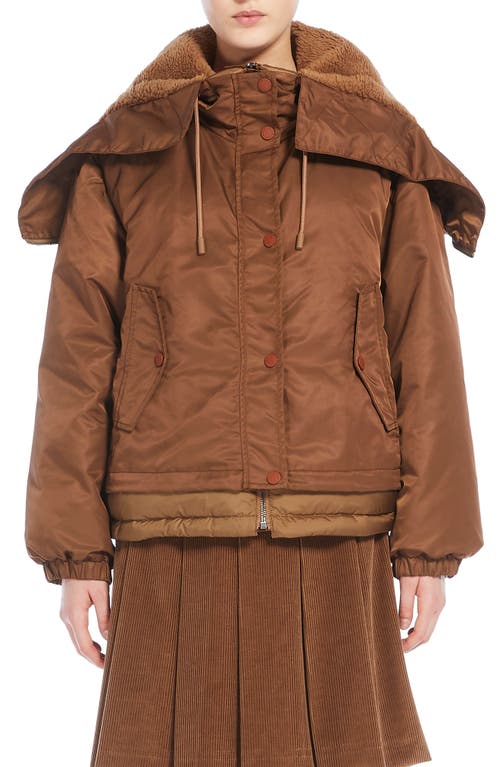 Shop Max Mara Weekend  Agora Water Repellent Quilted Down Jacket In Tobacco