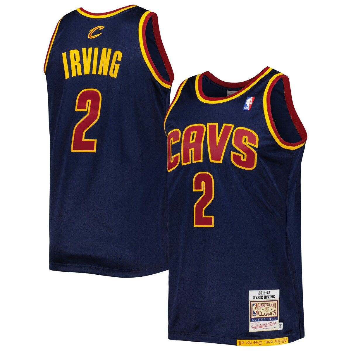 Mens Cleveland Cavaliers Kyrie Irving adidas Gray Name & Number