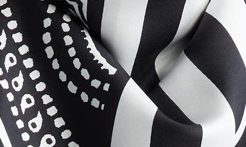 Shop Givenchy Stripe & Bandana Print Silk Scarf In 1-black/white