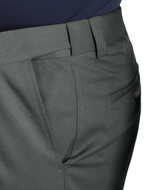 Shop Oak Hill By Dxl Waist-relaxer Pleated Microfiber Pants In Grey