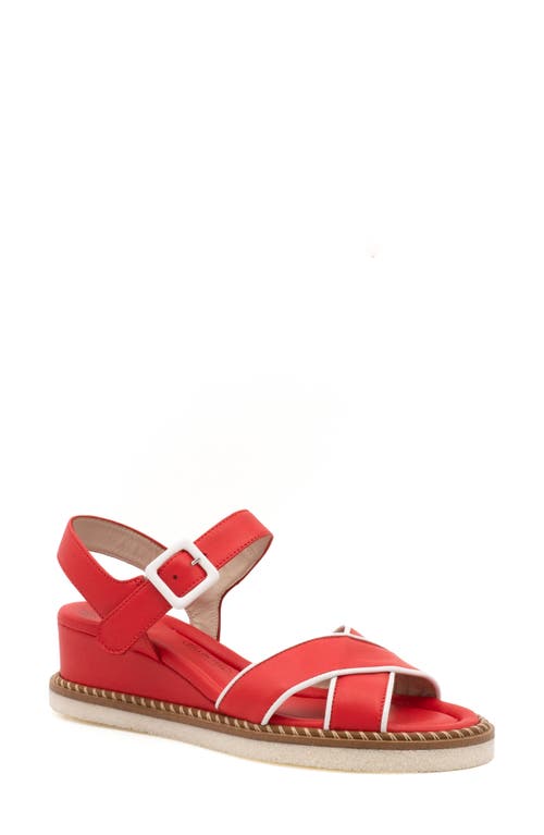 Shop Amalfi By Rangoni Montecarlo Wedge Sandal In Coral/white Parma Combo