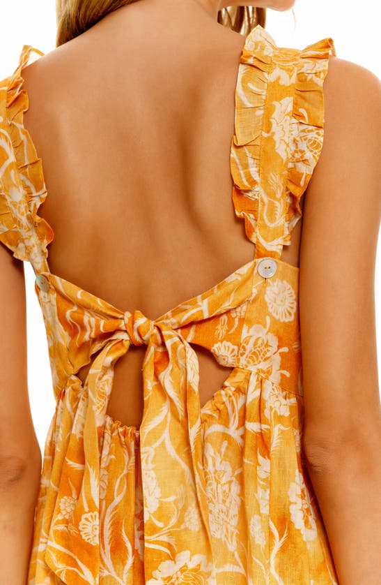 The Lazy Poet Women's Summer Soirée Mika Claire Printed Linen Maxi Dress In Claire Saffron