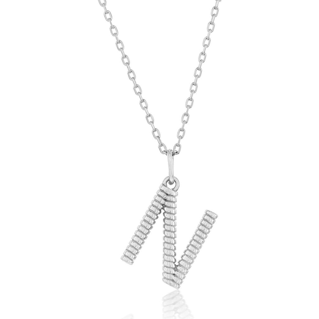Simona Croissant Initial Pendant Necklace In Silver- N