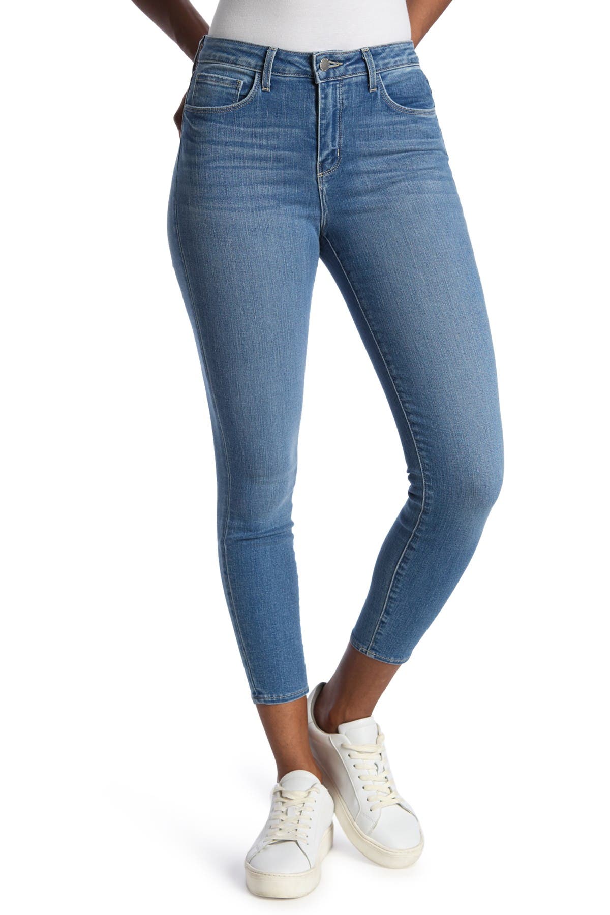 L Agence Margo High Rise Ankle Crop Skinny Jeans In Medium Blue3
