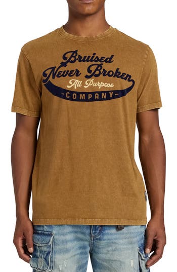 Prps Furring Graphic Print T-shirt In Brown Sugar