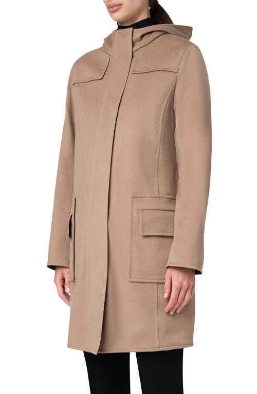 Akris Punto Wool Duffle Coat In Malt-black