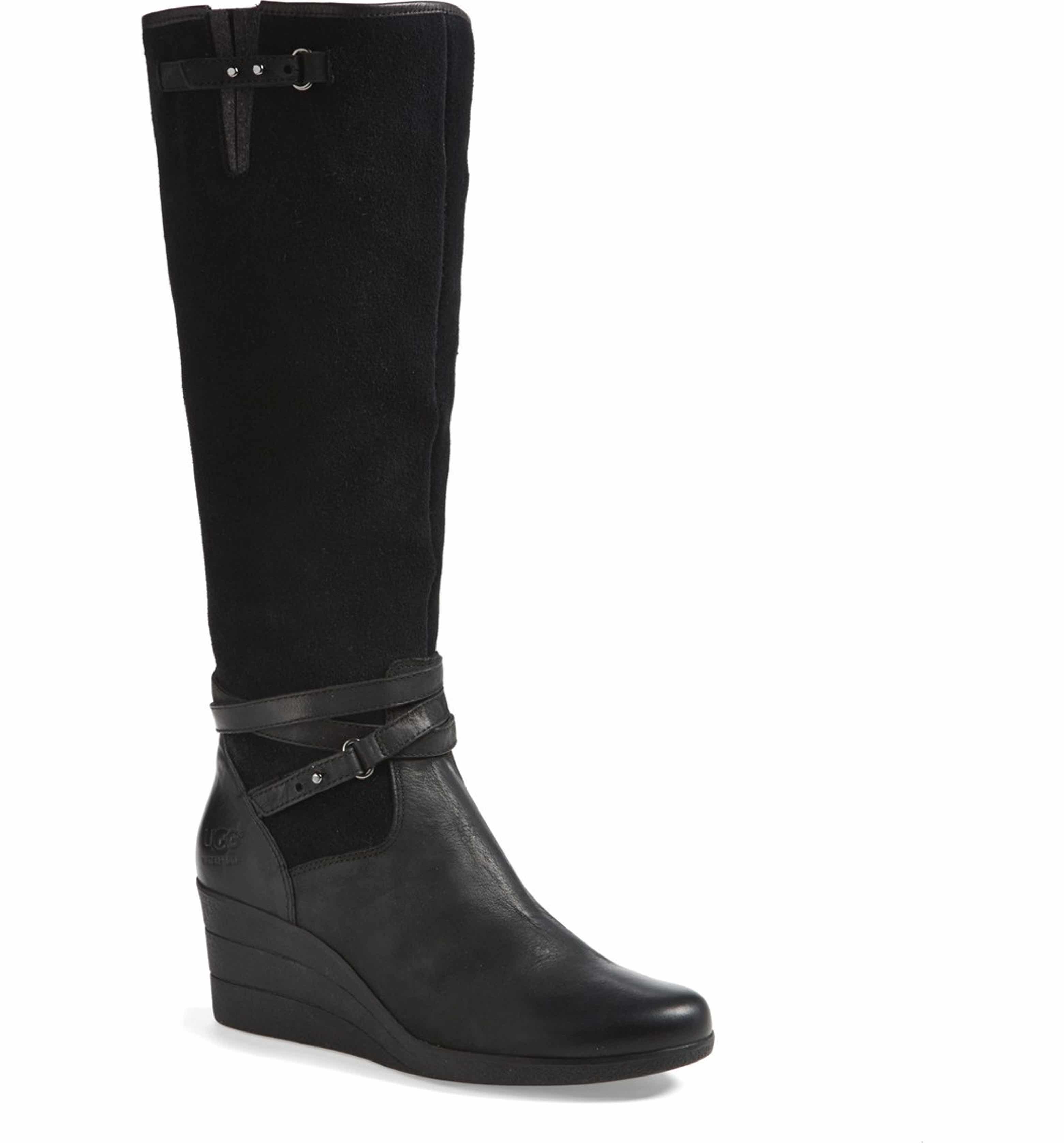 UGG® 'Lesley' Waterproof Suede Wedge Knee High Boot (Women) | Nordstrom
