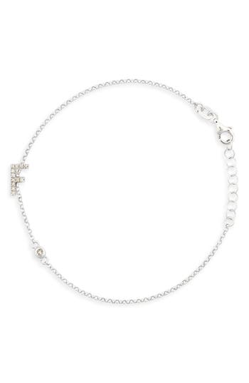 Meshmerise Diamond Initial Bezel Bracelet In White-f